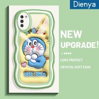 Dienya เคสปลอกสำหรับ Samsung Galaxy M11 A11น่ารักลายโดราเอมอนสีเหลืองลายคลื่นขอบ TPU ใสนุ่มเคสมือถือกันกระแทกทนต่อการสึกหรอฝาครอบป้องกันซิลิกาเจล