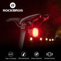 Rockbros Type-C Brake Light IPx6 Smart Rear Light Cycling Tail Light LED Riding Warning Safety Bike Accessorie Q2S