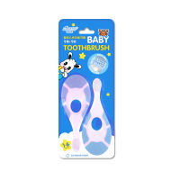 Two Abba Rabbit Infant Multifunctional Toothbrushes-Blue