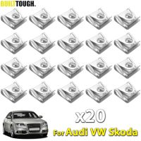 20PC เครื่องยนต์ภายใต้ฝาครอบคลิปเกียร์ Undertray ติดตั้ง Fastener รถ Body Splash Guard สกรูสำหรับ Audi VW 1997 - 05 Superb