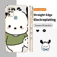 Pochacco เคสโทรศัพท์ชุบเคลือบสี่เหลี่ยมสำหรับ Infinix Hot 10 10i 11 Play 10S 10T 11S NFC 8 Smart 5 Pro 5 Indin Tecno Spark 4 Camon 12ด้านลายพิมพ์ TPU ฝาหลังซิลิโคนบางเป็นพิเศษเคสกันกระแทกมือถือเคส