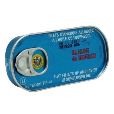 Premium import🔸( x 1) BLASON DE MONACO Anchovies In Soya Oil 50 g. ปลาแองโชวี่ ดองในน้ำมันทานตะวัน 50 g. [BM01]