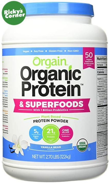 Orgain Organic Protein & Superfoods 1B Probiotic Vanilla Bean Protein ...