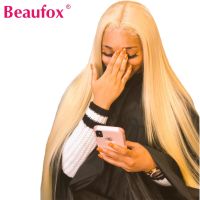 Beaufox 613 Lace Front Human Hair Wigs 613 Blonde Wigs Brazilian Straight Front Lace Wig 13x4 Pre Plucked 150% Remy Gift ของขวัญ