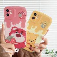 Mrhaha เคสลายคลื่นแฟชั่นขนาดใหญ่สำหรับ Huawei Y9 P20นายก2019 Y9s โนวา4e Y70 Y90 7i 3i 5T Y7A P30 Nova 6 7 SE 9 Honor 8X Ins คุณภาพสูงลายการ์ตูนหมีสตรอเบอร์รี่3e ซิลิโคนน่ารักฝาครอบด้านหลังป้องกันเคสโทรศัพท์?คลังสินค้าพร้อม?