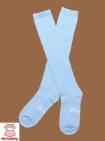 ถุงเท้าโกธิคโลลิต้าพังค์ ยาวระดับเข่า สีฟ้า  Light Blue  Knee Length Socks