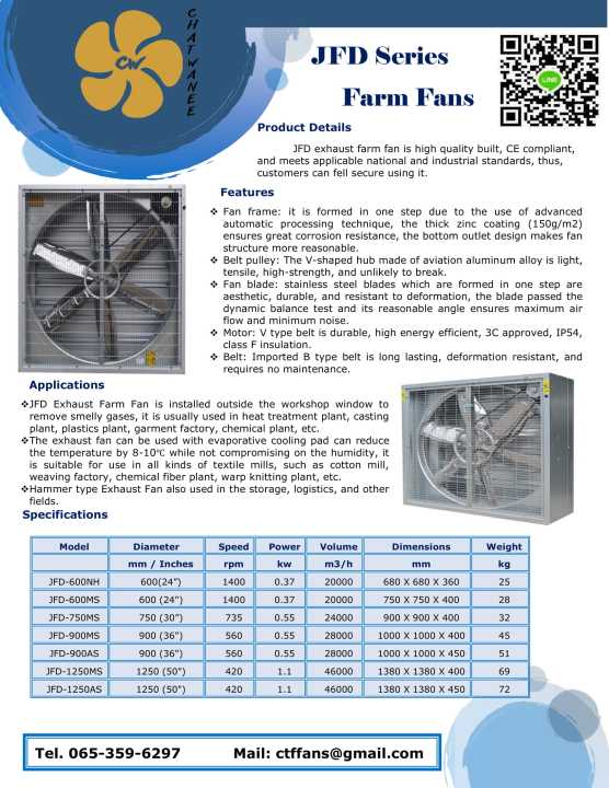 sj-aerovent-50นิ้ว-พัดลมฟาร์ม-พัดลมดูดอากาศอุตสาหกรรม-jfd-series-50-นิ้ว-exhaust-fan