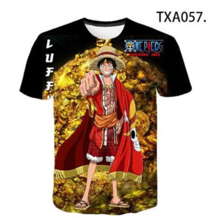 เสื้อยืดลําลอง-พิมพ์ลายการ์ตูนอนิเมะ-one-piece-3d-แนวสตรีท-แฟชั่นฤดูร้อน-สําหรับเด็กผู้ชาย-และเด็กผู้หญิง