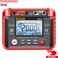 Instruments MH13ดิจิตอล250V-2500V เครื่องทดสอบความต้านทานฉนวน1MΩ-200GΩ Megger Megger Megohm มิเตอร์ออโต้เร้นจ์ทดสอบ2000จอแสดงผลนับแอลซีดี10V ~ 600V Ac/dc โวลต์มิเตอร์พร้อมที่เก็บข้อมูล100