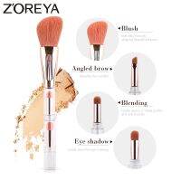 Zoreya 3in1แต่งหน้าแบบนุ่มอเนกประสงค์แปรงแต่งหน้าแบบพกพาคิ้วฟองน้ำทำมุมแบบอายแชโดว์ผงพู่กันระบายสีเครื่องสำอาง