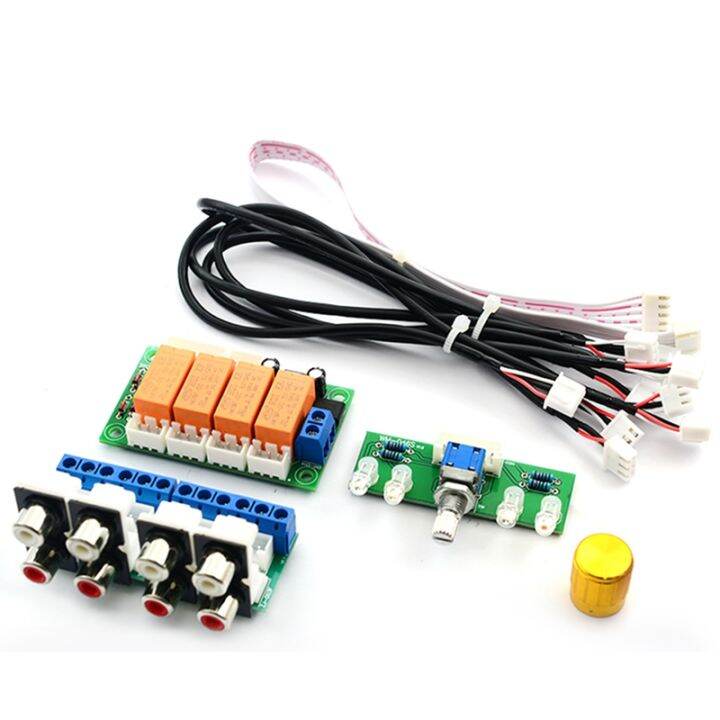 Relay 4Way Audio Input Signal Selector Switching RCA Audio Input