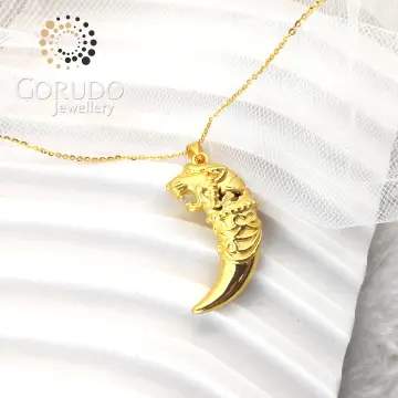 Tiger tooth sale pendant gold