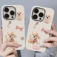 เคสโทรศัพท์มือถือซิลิโคน กันกระแทก ลายลูกสุนัข สีชมพู สําหรับ IPhone 14 13 12 11 Pro Max XS X XR 8 + 7 Plus