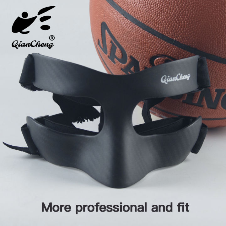 Qiancheng Guard Face Protective Face Shield Sports Protective Carbon fiber face protection with Adjustable Elastic Wrap Strap for Soccer Basketball Outdoor Sports Lazada PH