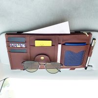 Car Storage Bag Practical Car Storage Solution Stylish Car Sun Visor Organizer Multifunctional Storage Bag for Glasses