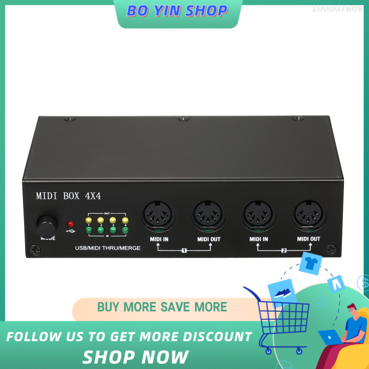 UM4X4 USB MIDI Interface 4 IN /4 Out 64 MIDI Channels 4i/4o + Merge 2i4o MIDI Box 4X4 Lazada