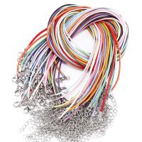 10Pcs Multicolor Braided Adjustable Wax Cord For DIY Bracelet Pendant Jewel Making Leather Rope With Lobster Clasp String Chains