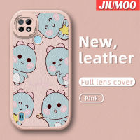 เคส JIUMOO สำหรับ Realme C21 C21Y เคส C25Y ไดโนเสาร์ดีไซน์ใหม่เคสใส่โทรศัพท์หนังซิลิโคนนิ่มทันสมัยพร้อมเคสป้องกันกล้องเลนส์คลุมทั้งหมด