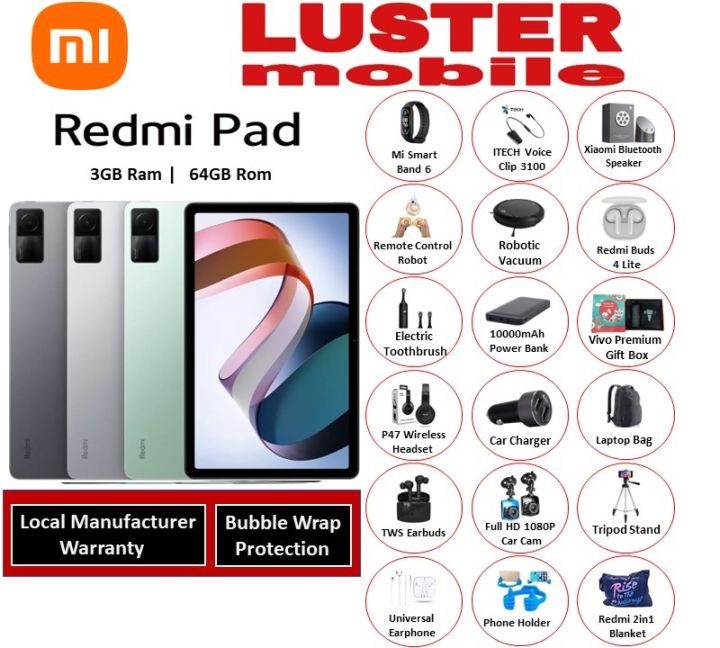 Redmi Pad (3GB+64GB) 1 year warranty by xiaomi malaysia