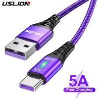 Aaaauslion ชาร์จเร็ว5A USB C ประเภท C สายสำหรับซัมซุง S22 S20 S9 Xiaomi Huawei P40 Pro โทรศัพท์มือถือสายชาร์จสายข้อมูล