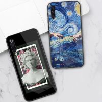 Cool Van Gogh Mona Lisa Phone Case For Xiaomi 12 11T 10 9 Redmi Note 11 10 10S Pro Redmi 9 9A 8 Black PC Glass Phone Cover