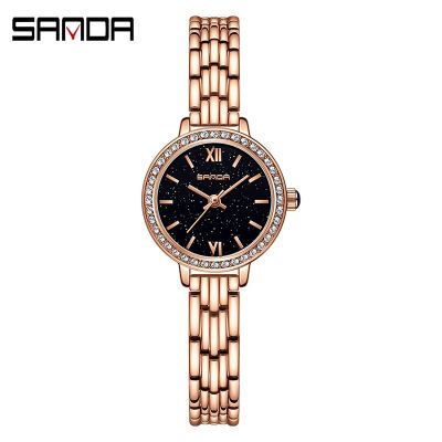 【hot seller】 SANDA 1095 belt/ms steel strip quartz watch a wholesale set auger creative female model