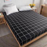 Black Plaid Adjustable Bed Sheets With Elastic Band 160x200Fitted Sheets 150Mattress Protector Cover For Home Bed