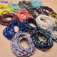 【CW】 45 Plating Colors 2mm 195pcs Faceted Spacer Beads Glass Jewelry Making Accessories