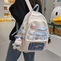 Cute Waterproof Laptop Backpack Women Kawaii Clear Pocket Travel School Bag for Teenager Grils Ladies College Student Backpacks