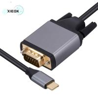 XIEGK สายต่อขยายหน้าจอ อะแดปเตอร์ Type-C เป็น VGA อลูมิเนียมอัลลอยด์ 3.1 Type-C ตัวแปลงความละเอียดสูง ใช้งานง่ายๆ 24pin สำหรับจอภาพ/โปรเจคเตอร์/ทีวี/แล็ปท็อป