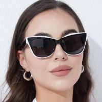 OLOPKY 2022 Cat Eye Sunglasses Women Vintage Cateye Sun Glasses Fashion Big Frame Eyewear Luxury Brand Black Sexy Lentes Female