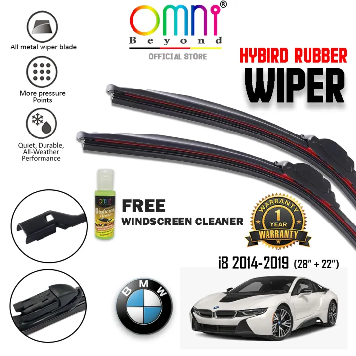 BMW i8 2014 Present Omni Beyond HYBIRD Rubber Wiper Blade (1 Set