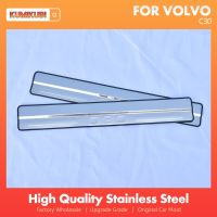 KUMIKUBI Door Sills For Volvo C30 Stainless Steel Door Sill Plate Protector Welcome Pedal Cover Trim Car Sticker Styling 2pcs Cables