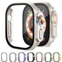 Glass Cover for Apple Watch Case Ultra 49mm PC Screen Protector Bumper Tempered Smartwatch Accessories iwatch series Ultra 49mm