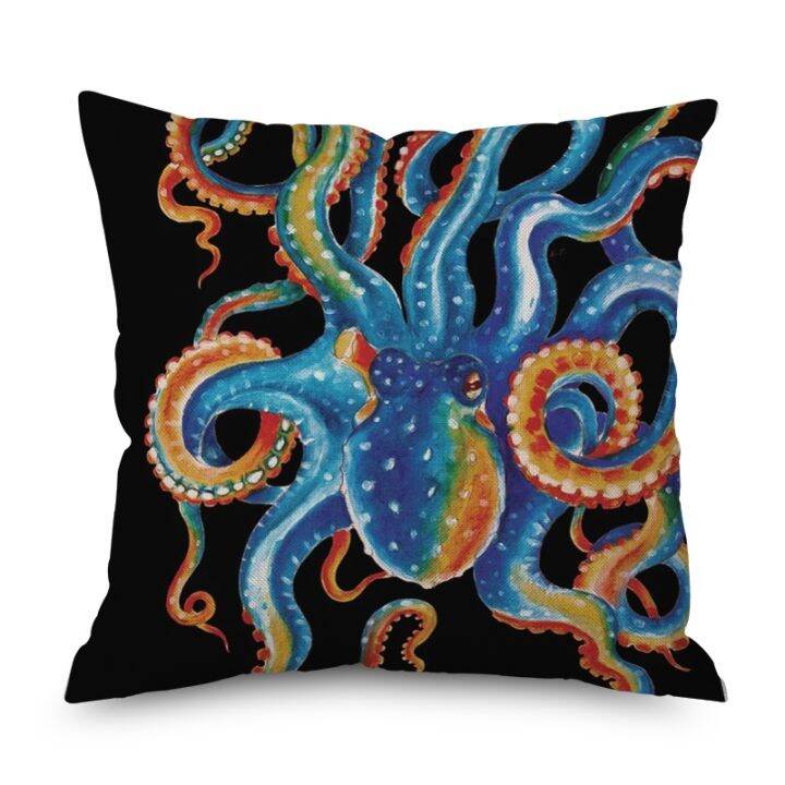 cw-colored-octopus-short-plush-polyester-throw-cover-style-5