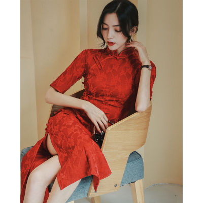 2021ใหม่ลูกไม้ชุด Cheongsam ที่ดีขึ้นเด็กสาวชุดแต่งงานจีนเจ้าสาวขนมปังชุด