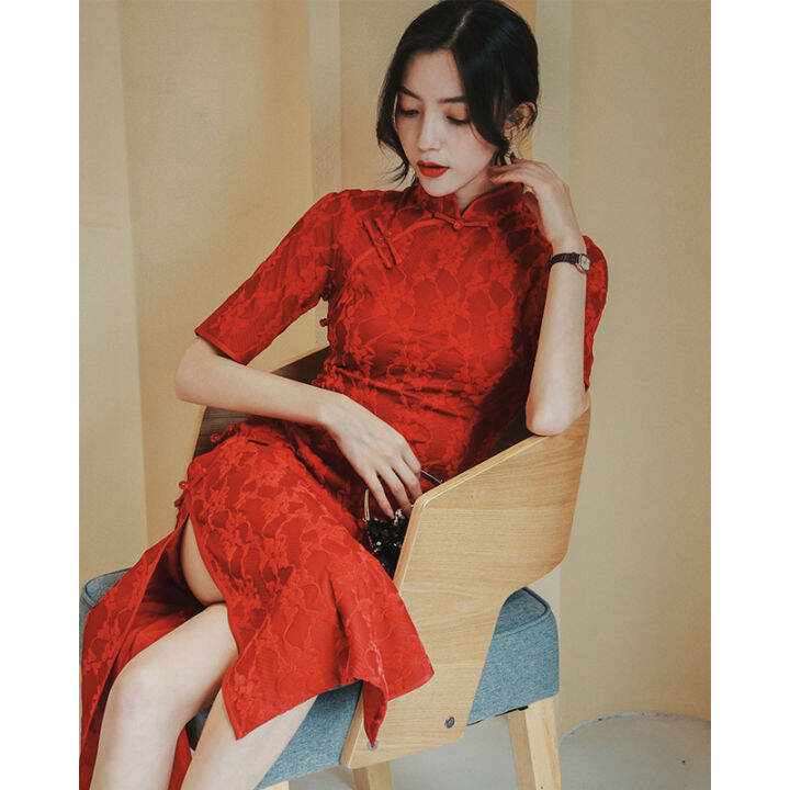 2021ใหม่ลูกไม้ชุด-cheongsam-ที่ดีขึ้นเด็กสาวชุดแต่งงานจีนเจ้าสาวขนมปังชุด