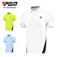 PGM Summer Men S Golf Shirts Quick-Dry Breathable Short Sleeve Tops Outdoor Sports Sweat Absorbent Back Ventilation Holes