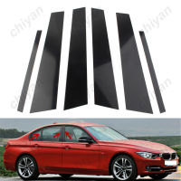 6Pcs PC วัสดุคาร์บอนไฟเบอร์สีดำรถประตูหน้าต่างคอลัมน์ BC โพสต์สำหรับ BMW 3 Series E90 F30 G20 2005-2022