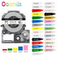 ✑ 1PK Labels SS12KW SS18KW 12mm 18mm Cassette Ribbon Tape Compatible for Epson LW-400 LW-300 LW-600P LW-700 LC-4WBN9 Label Printer