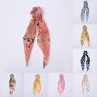 1PCS Bowknot Soft Hair Rope Ponytail Scarf Hair Tie Triangle Scarf Hair Accessories Knotted Bow Long Ribbons Elastic Hair Band Hair Accessories