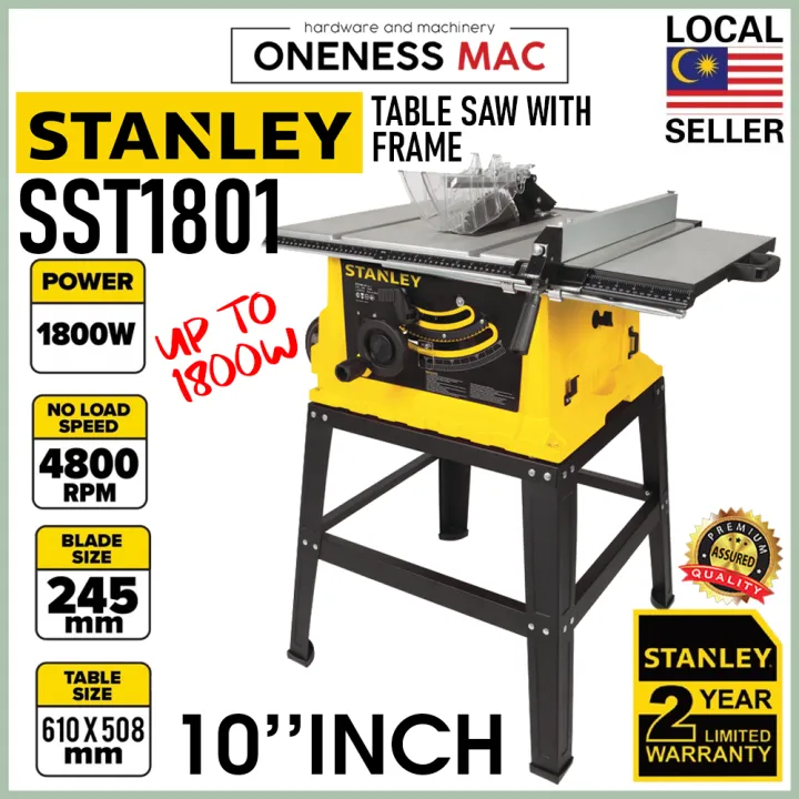 ''STANLEY'' TABLE SAW WITH FRAME 10'' / 1800W SST1801 Lazada