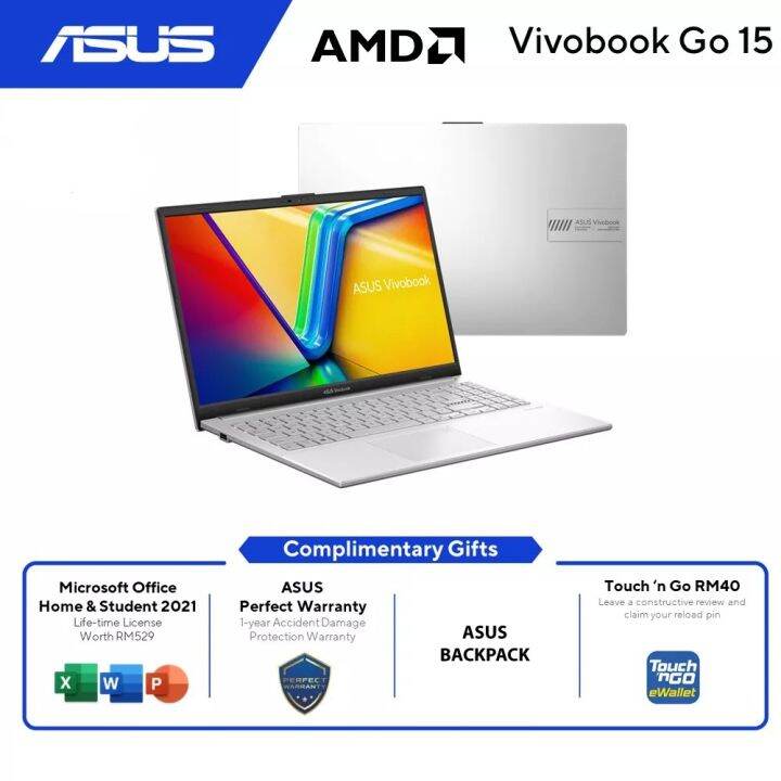 Asus Vivobook Go 15 E1504f Abq676ws 156 Fhd Laptop Cool Silver Ryzen 5 7520u 8gb 512gb 9732