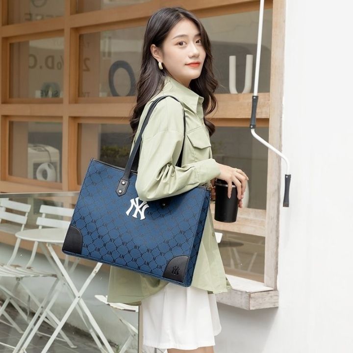 mlb-official-ny-bag-ladies-2022-new-high-grade-canvas-bag-high-end-royal-sister-ins-sen-series-versatile-high-end-sense-large-capacity