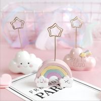 【CW】♤▫☄  Resin Kawaii Photo Clip Note Cartoon Message Business Card Desktop Small Ornaments