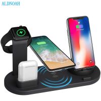 ZZOOI 3 in 1  Wireless Charging Induction Charger Stand for iPhone 12 11 X MAX for Airpods for Apple Watch Docking Dock Station 4in1