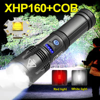 XHP160 New Led Flashlight 0 Lumen Led Torch Most Powerful COB Rechargeable Tactical Flashlights 18650 XHP90 Usb Flash Light