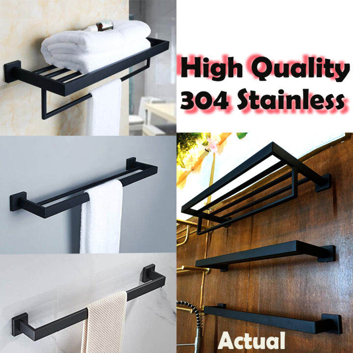 304 Stainless Matte Black Towel Rack / Towel bar / Towel Shelf / Towel