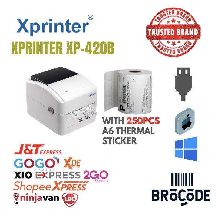 WAYBILL THERMAL PRINTER XPRINTER XP420B (WITH 1 ROLL INCLUDED) A6