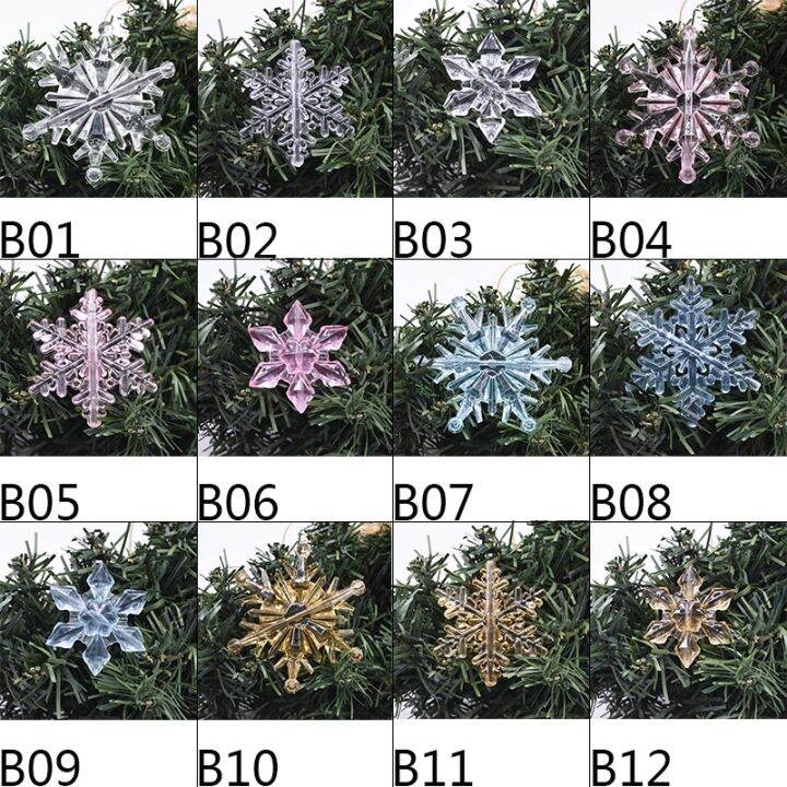 10pcs-christmas-ornaments-crystal-acrylic-transparent-snowflake-pendant-christmas-tree-hanging-decor-new-year-xmas-party-supply